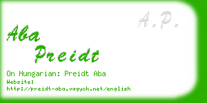 aba preidt business card